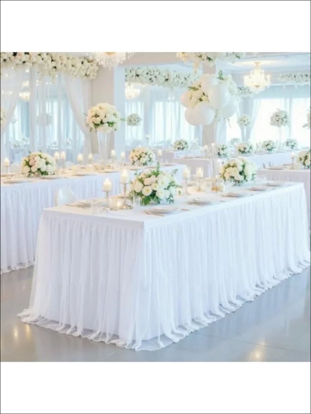 Tulle Tablecloth 6ft Rectangle Fitted Stretch Table Cover Ruffle Tutu Skirt